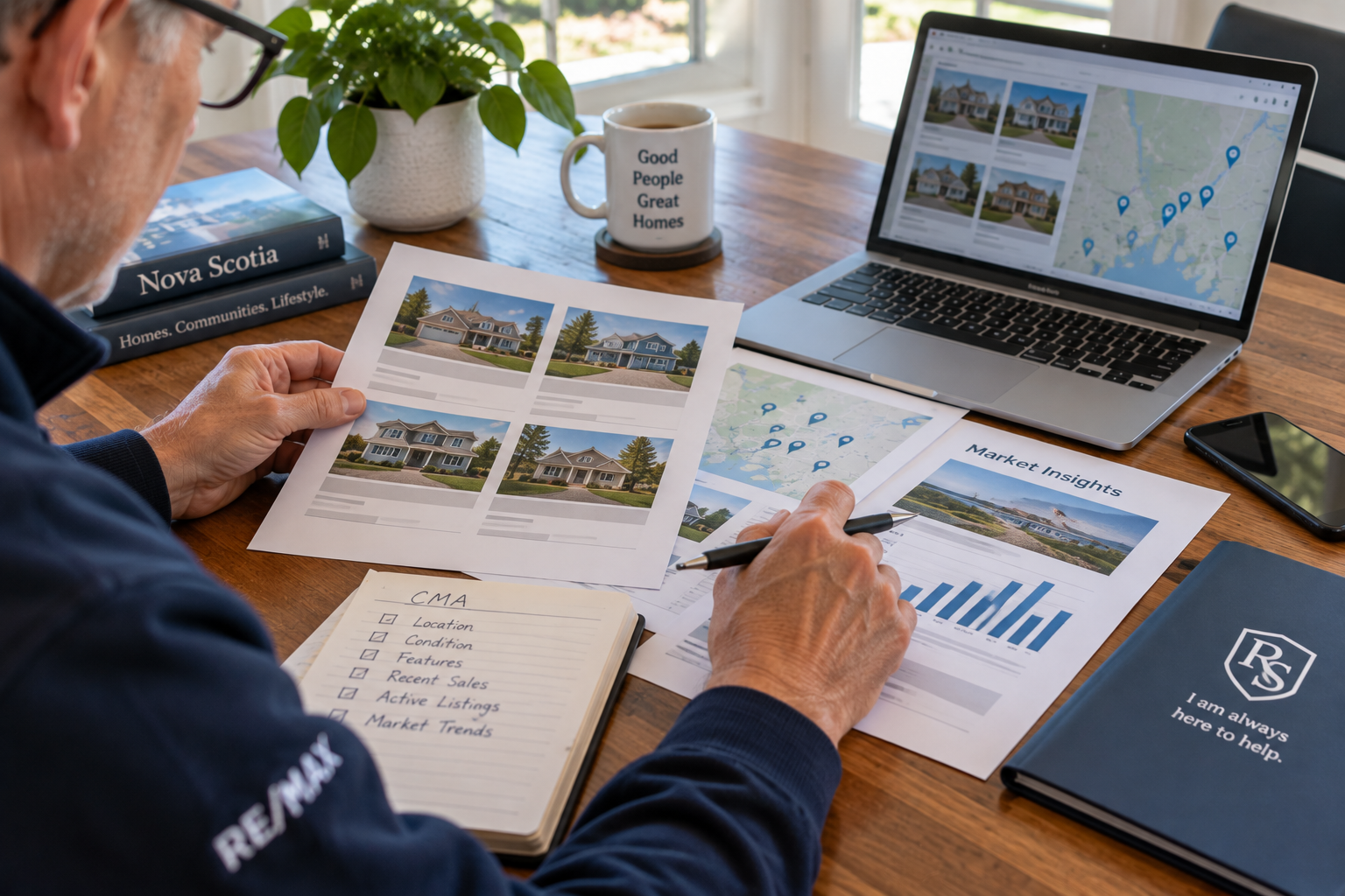 REALTOR reviewing comparable properties to help determine a home pricing strategy