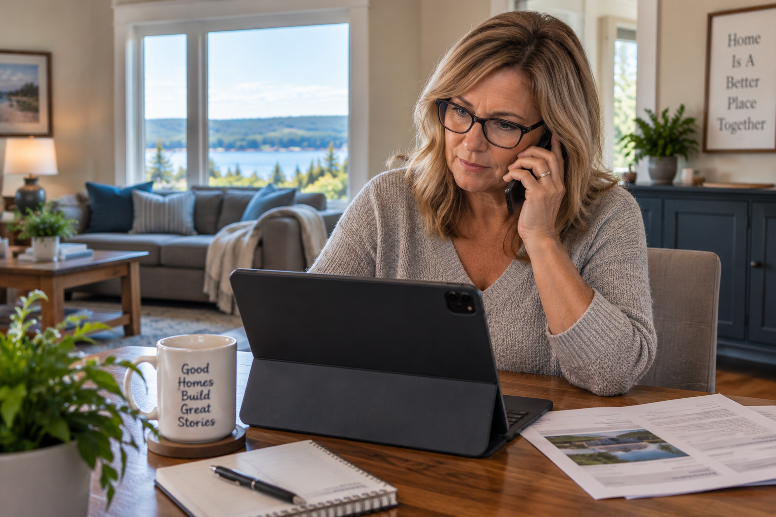 Homeowner reviewing the terms of an offer to purchase their home