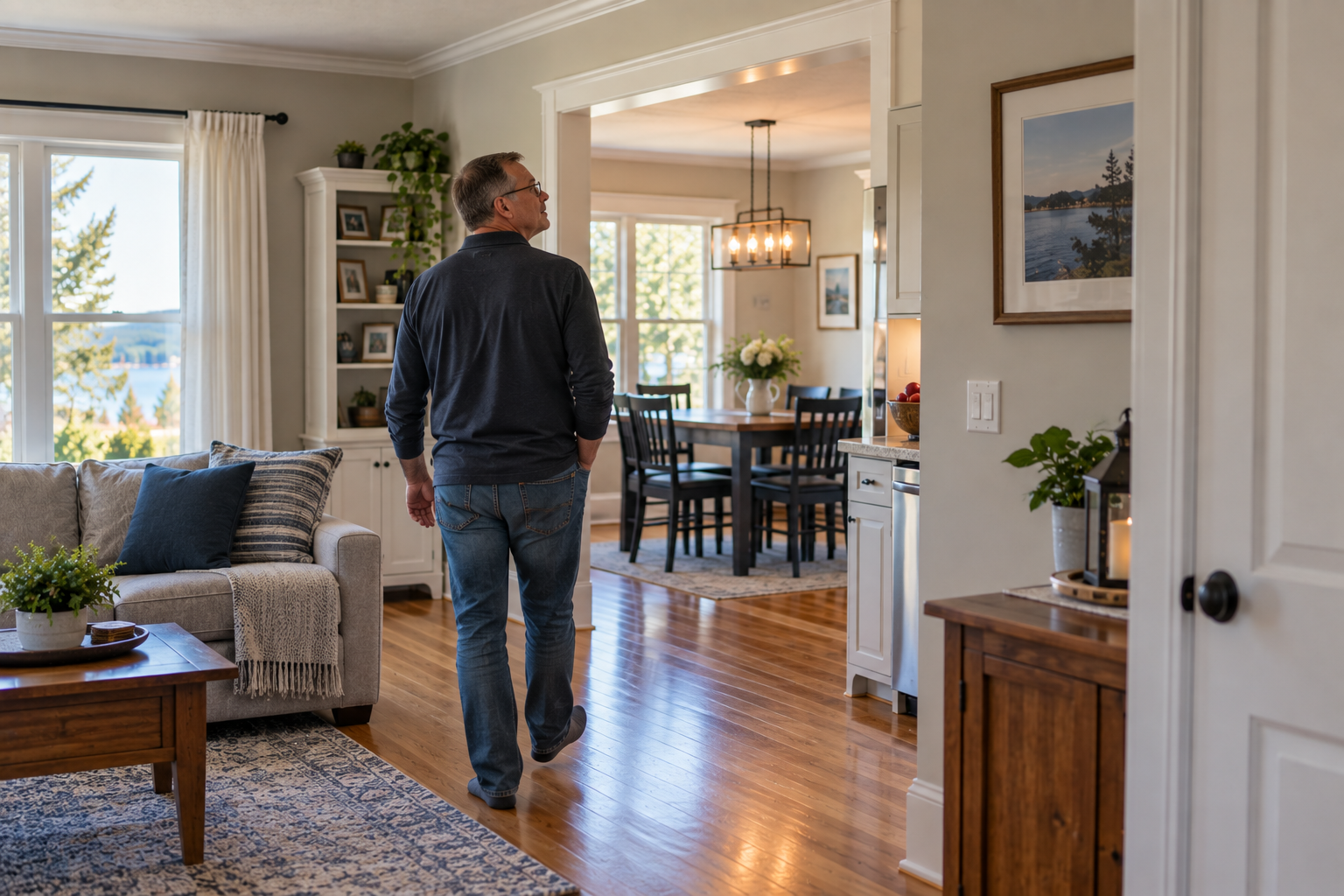 Home seller reviewing fixtures and items included with the property