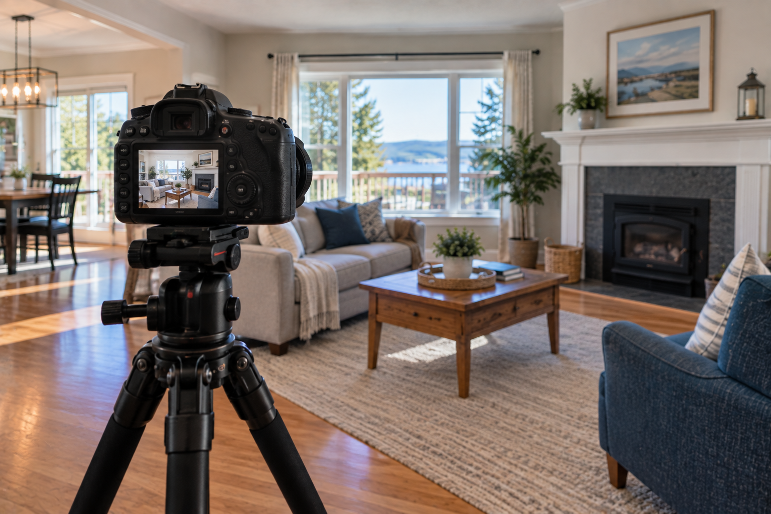 Professional real estate photography being taken to market a home