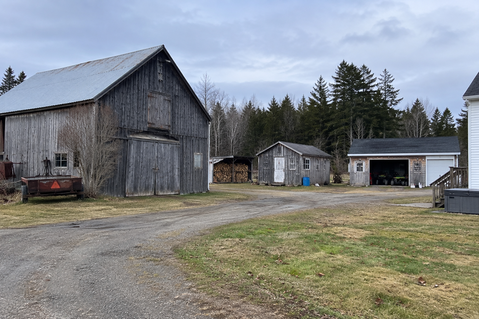 Outbuildings on a rural Nova Scotia property