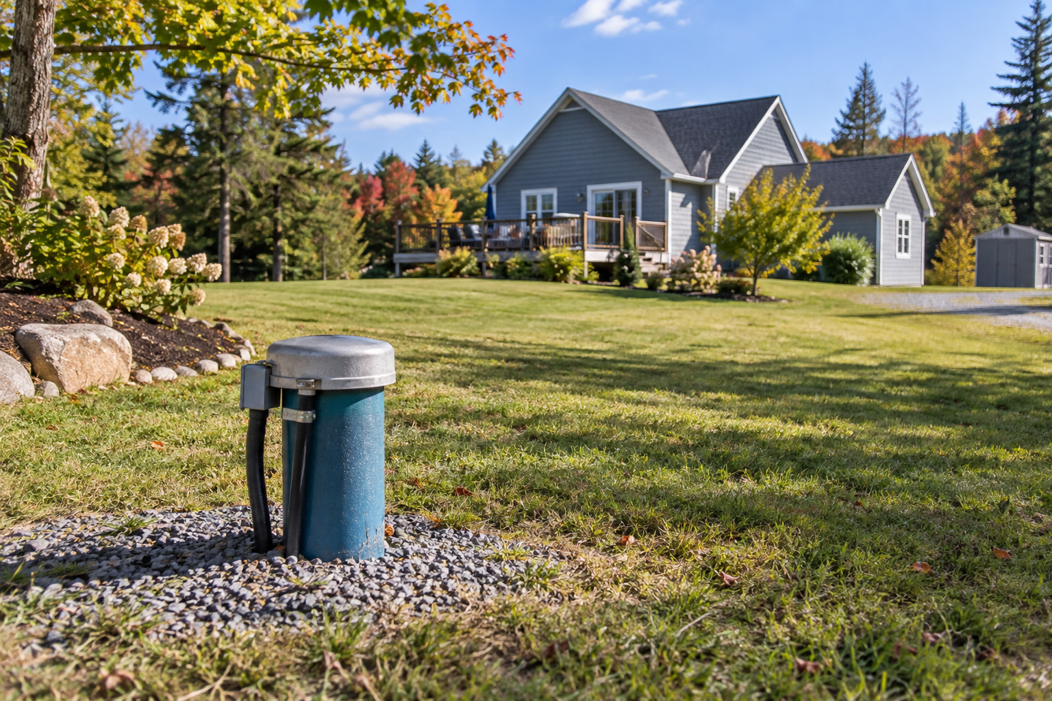 Private drilled well serving a Nova Scotia home