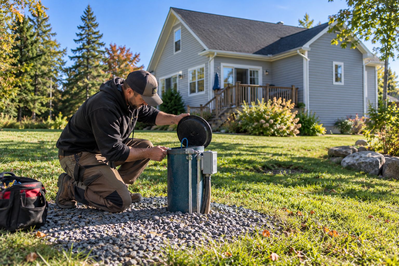 Private well being evaluated at a Nova Scotia property