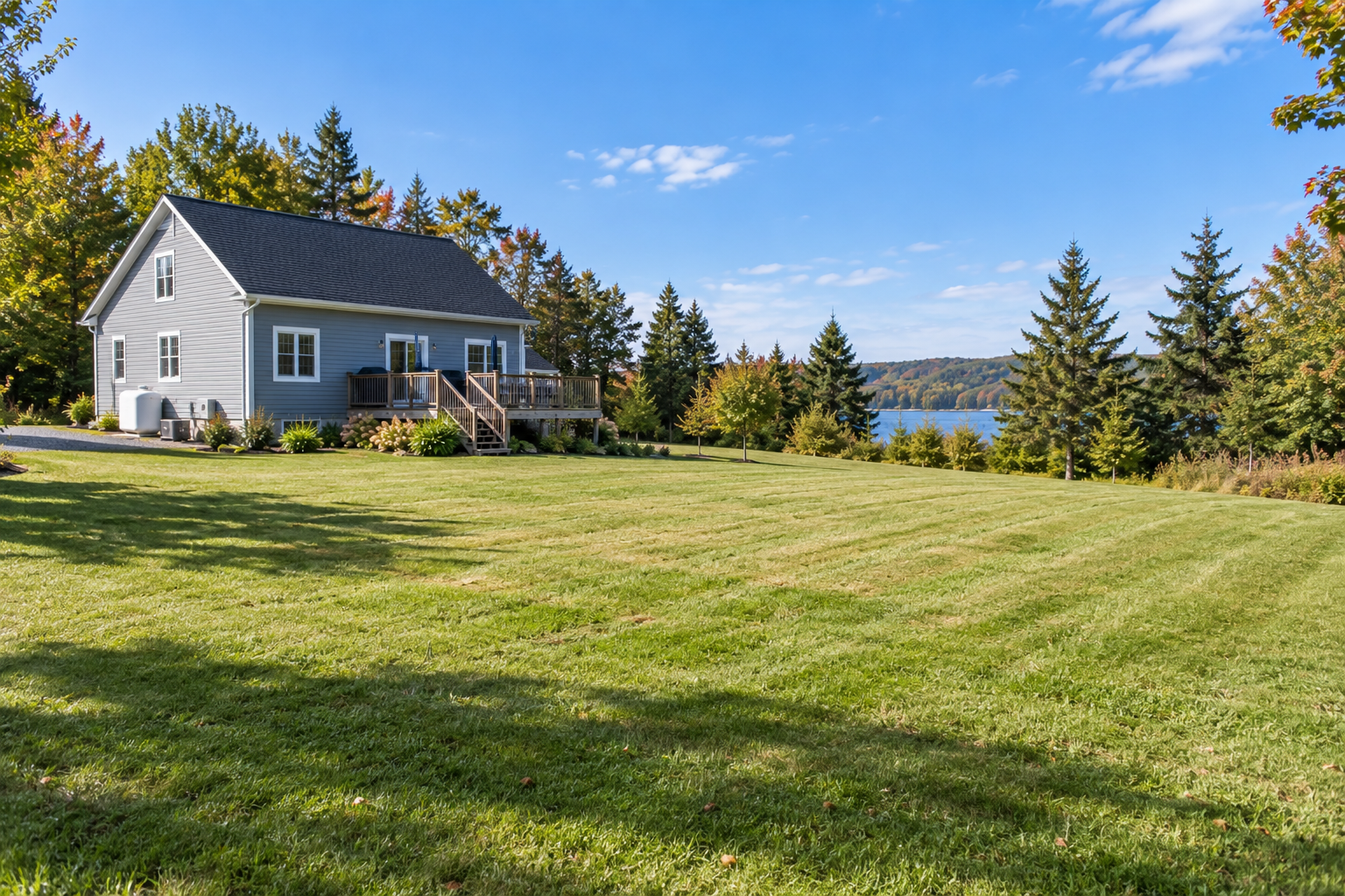 Residential yard containing an on-site septic disposal field