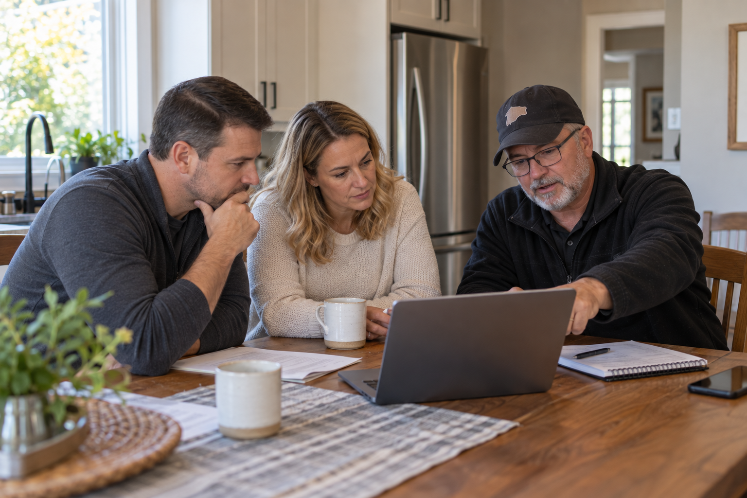 Buyers reviewing property inspection and testing information