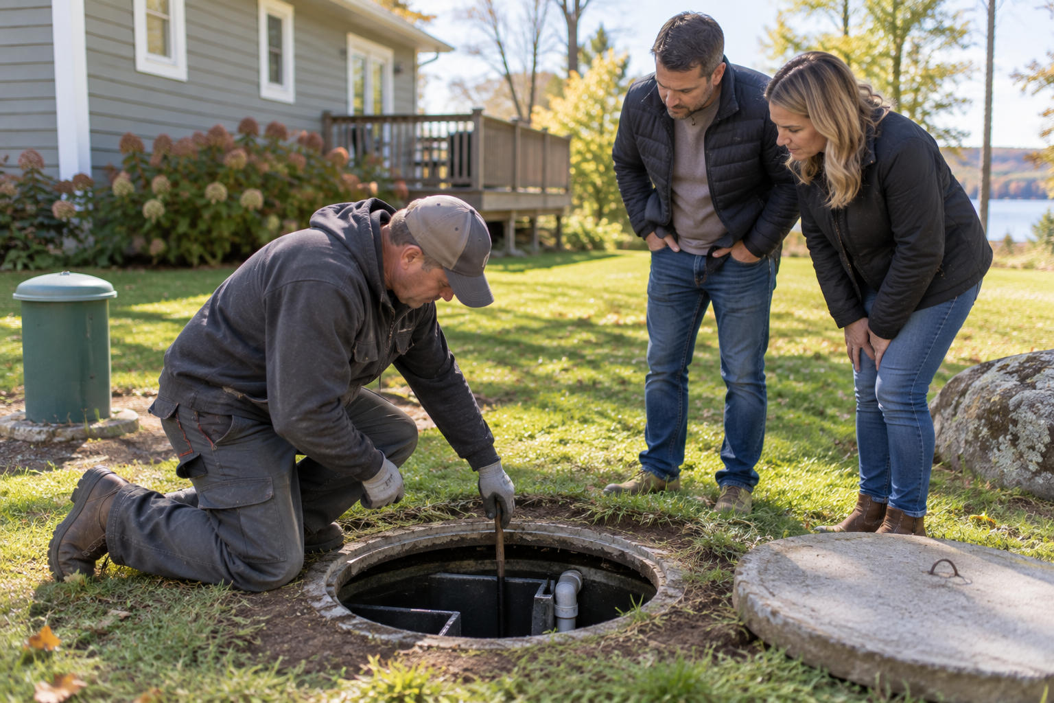 Septic system being inspected at a Nova Scotia property