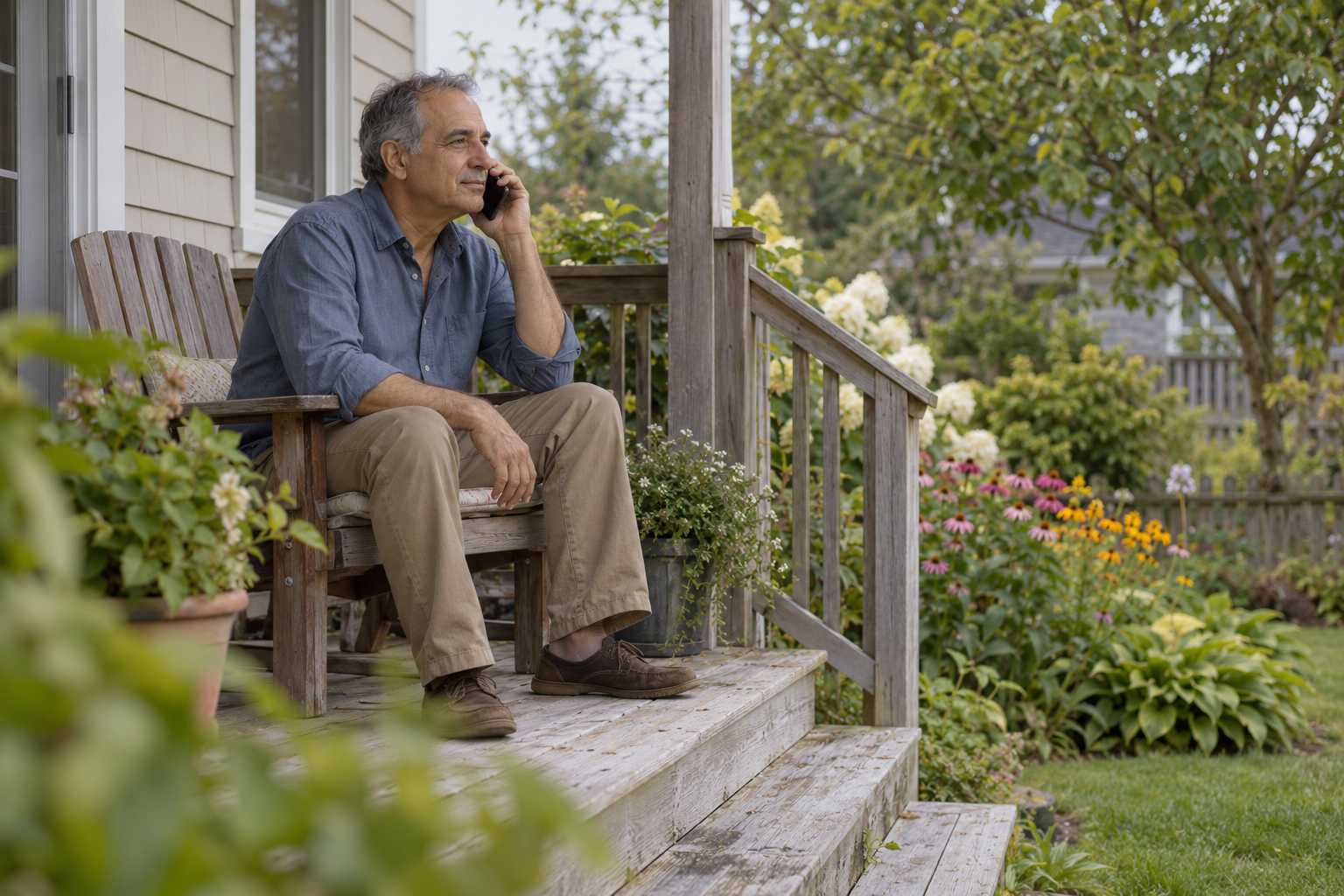 Buyer discussing an offer decision by phone