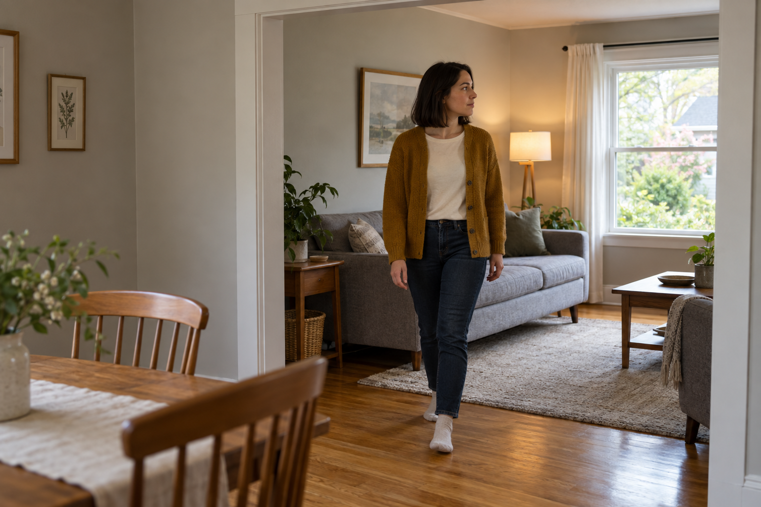 Buyer taking another look through a home before deciding to proceed