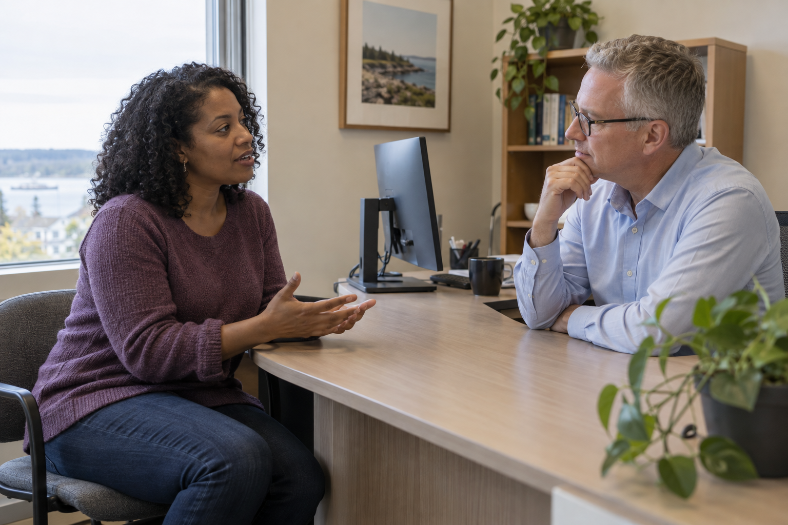 Buyer discussing mortgage requirements with a lending professional