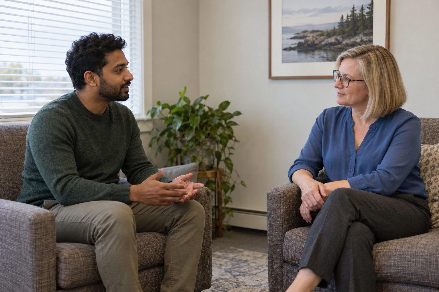 Buyer and REALTOR® discussing the competing-offer process