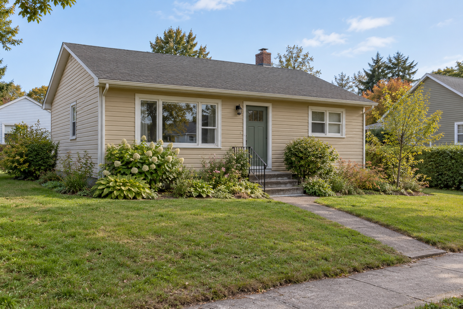Modest home with a small established garden