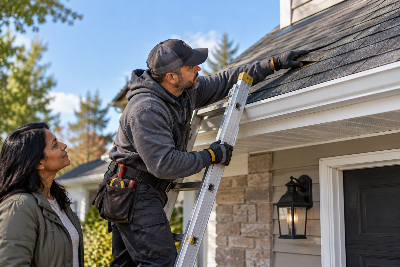 Roof condition being evaluated after a home inspection