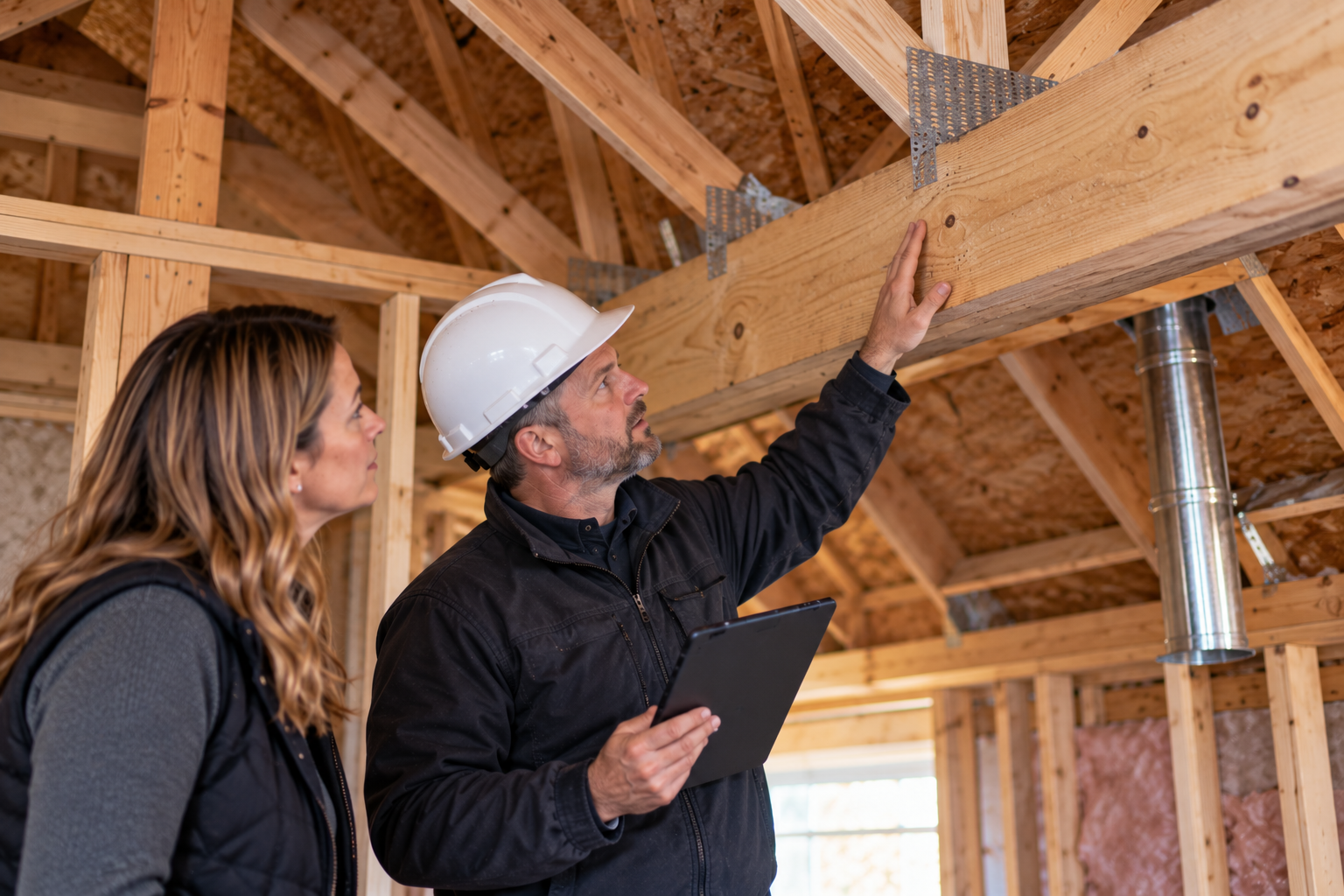 Specialist investigating a concern identified during a home inspection